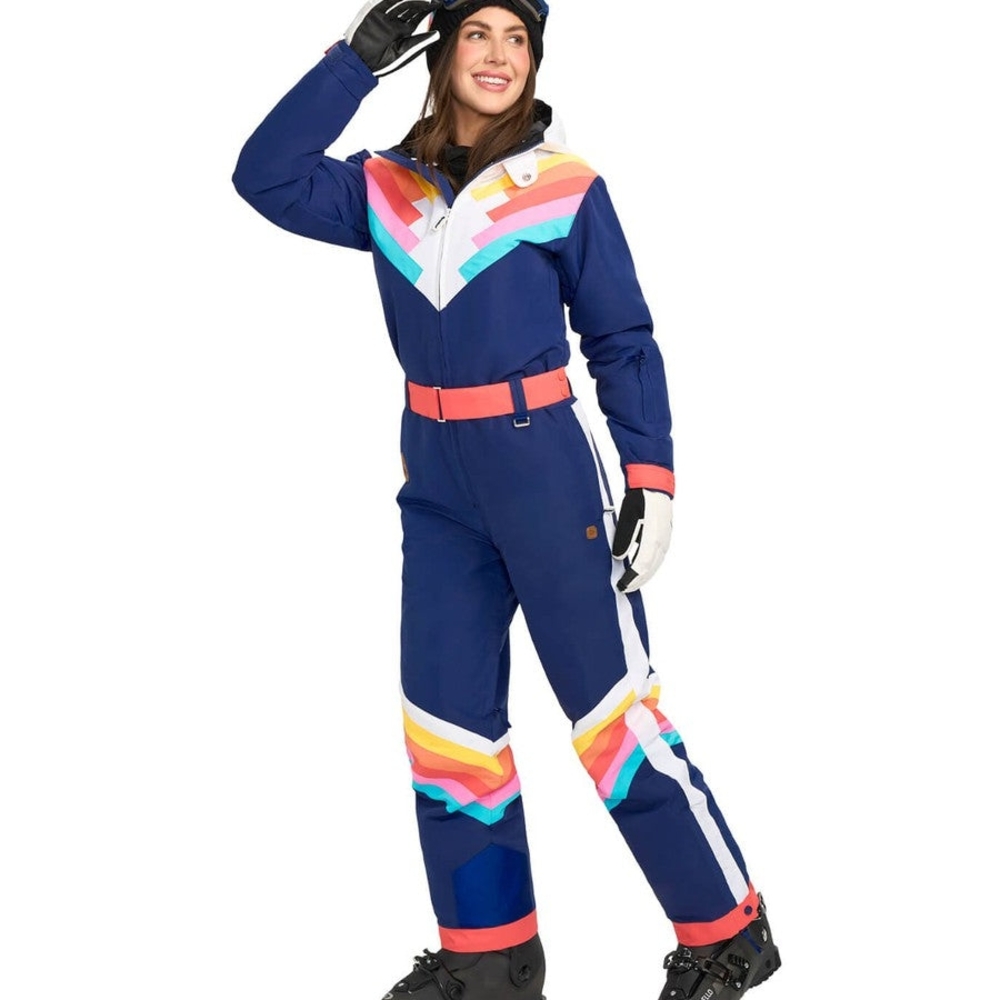 Tipsy Elves Santa Fe Shredder Snow Suit Multicolor Chevron Jumpsuit